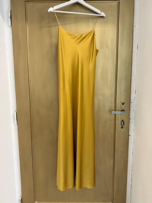 Hedvábné šaty slip silk dress - zlatožluté