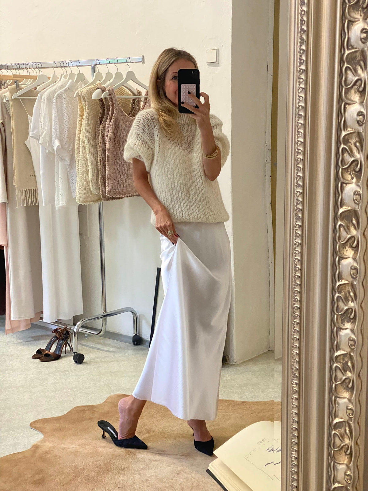 Hedvábné šaty slip silk dress - bílé