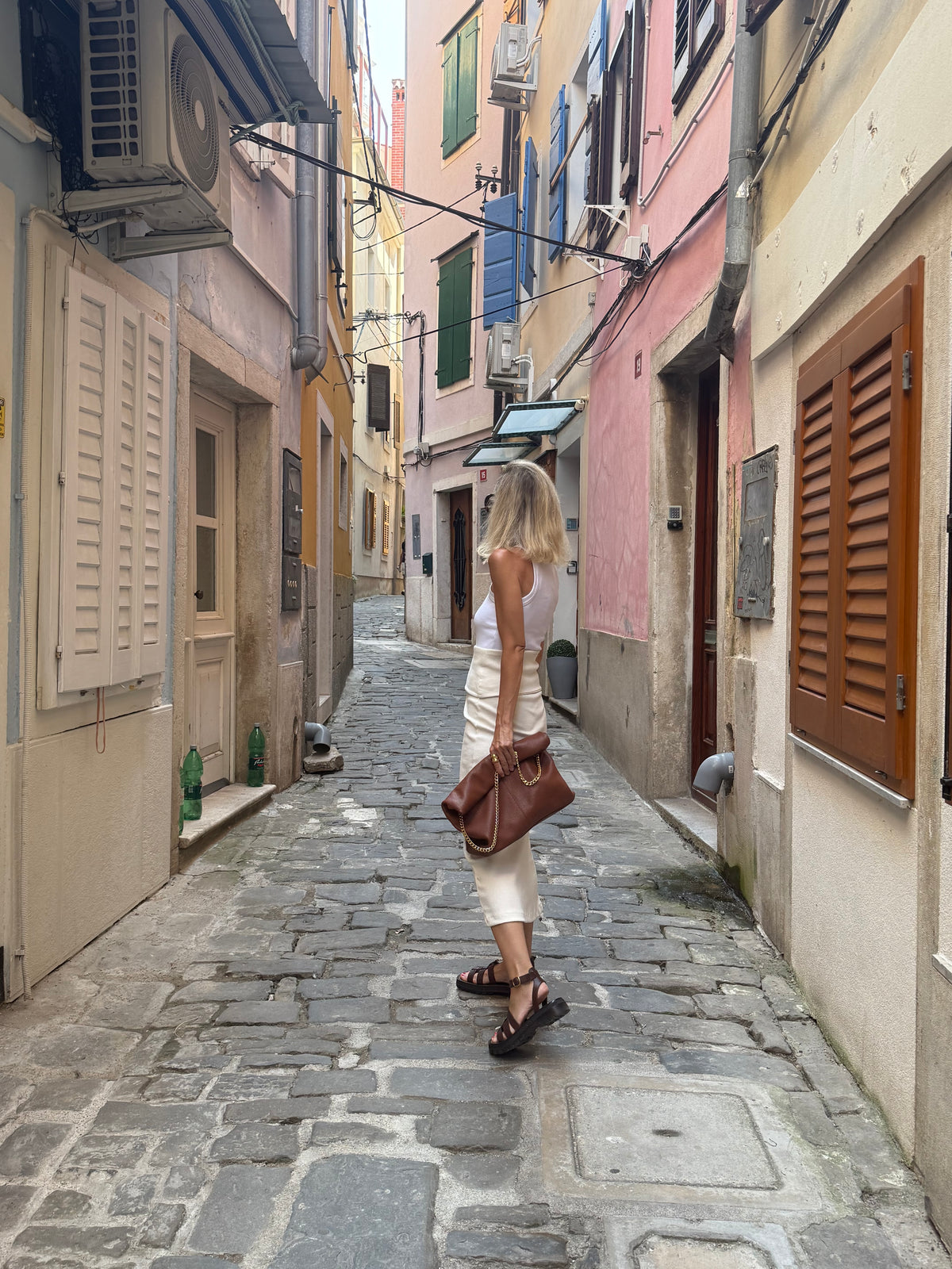 Clutch bag - cognac
