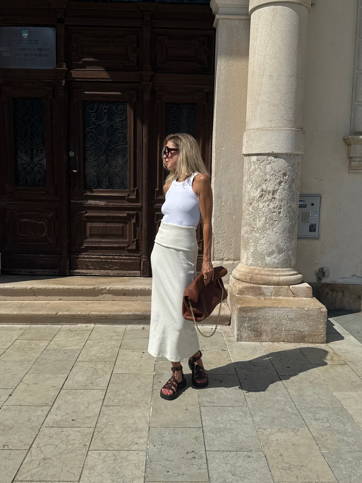 Clutch bag - cognac