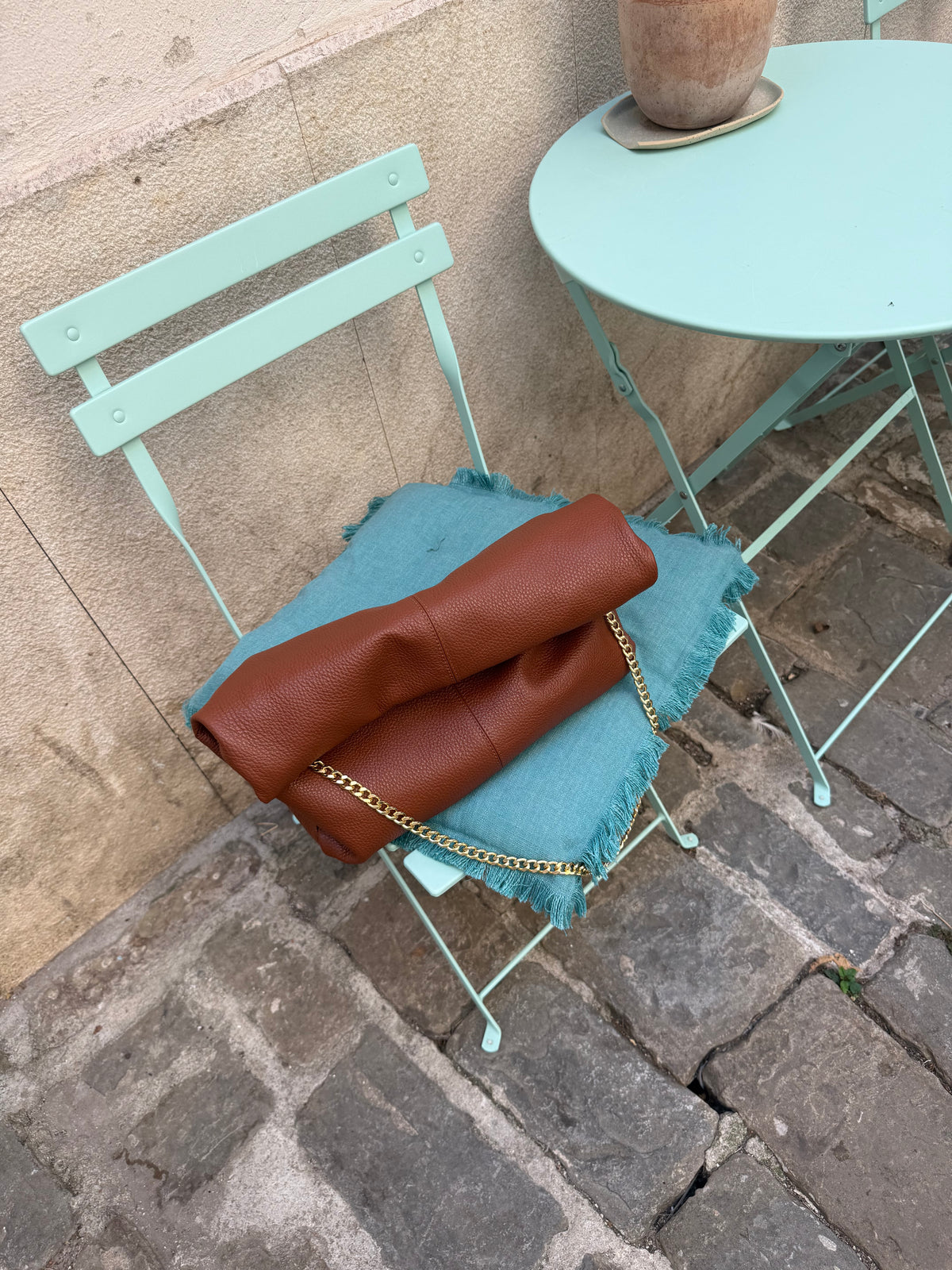 Clutch bag - cognac
