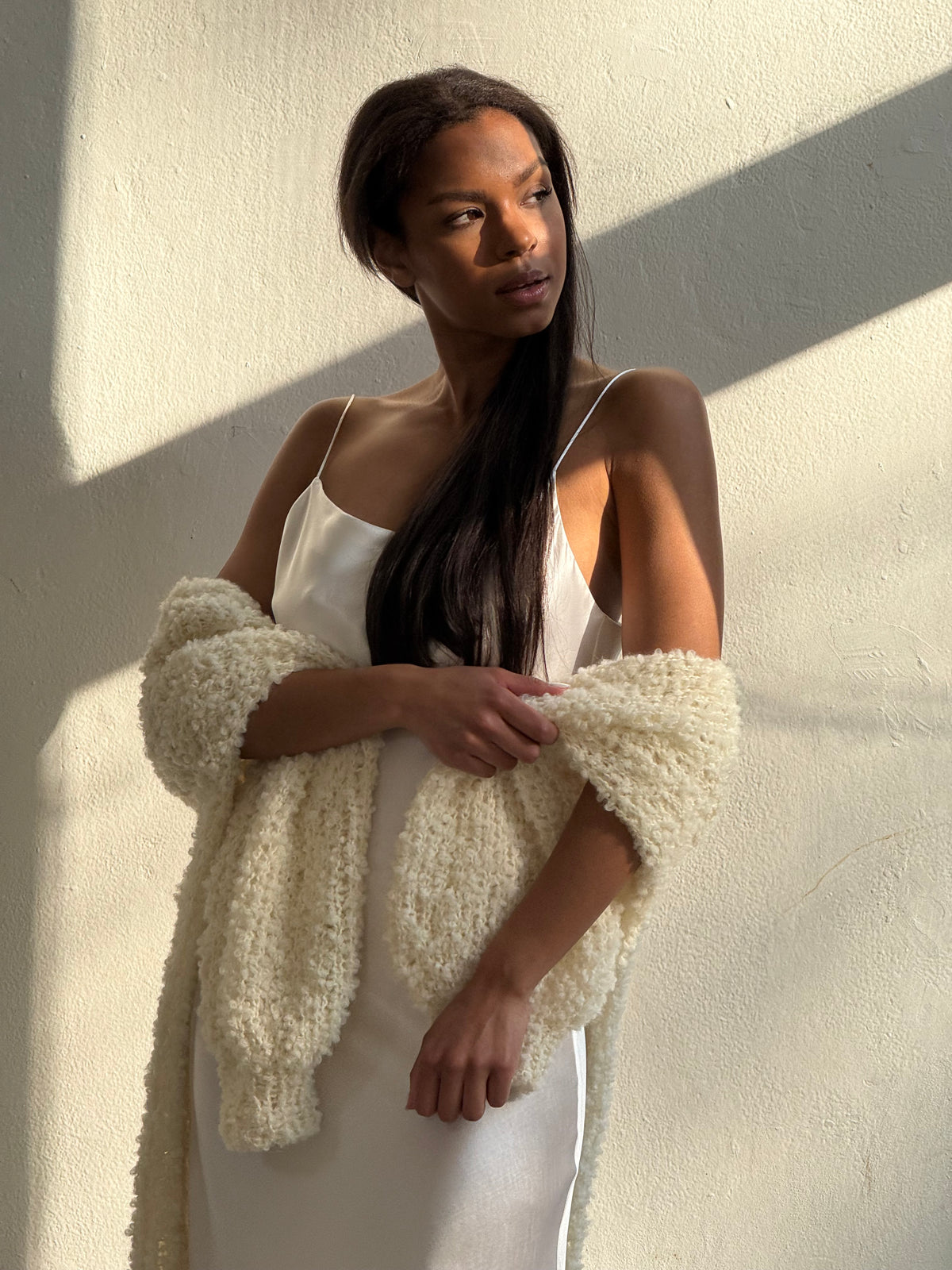 Hedvábné šaty slip silk dress - bílé