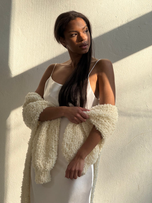 Hedvábné šaty slip silk dress - bílé